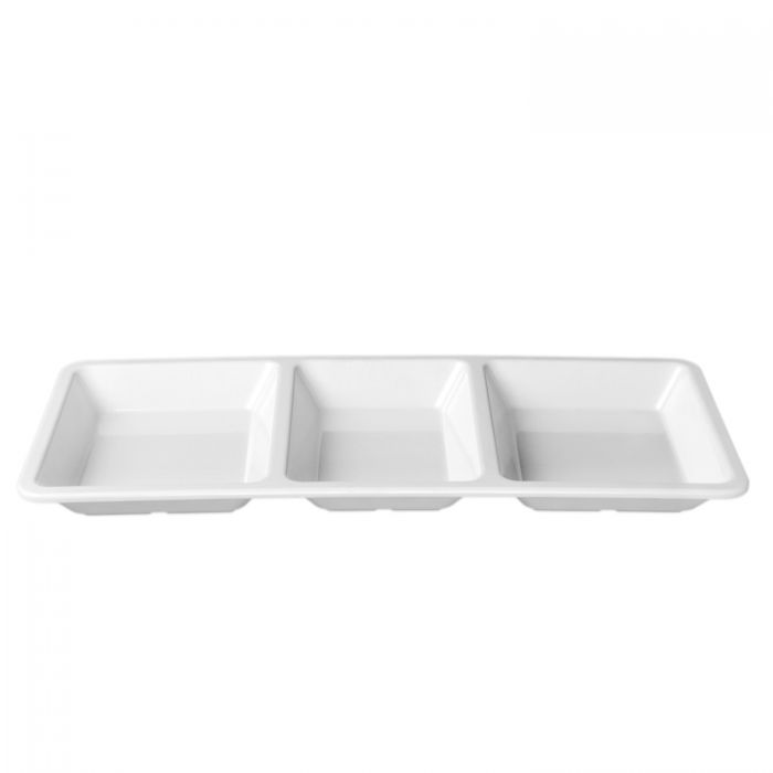 Thunder Group Rectangular 3-Section Compartment Tray, 15" x 6 1/4" x 1 3/8"