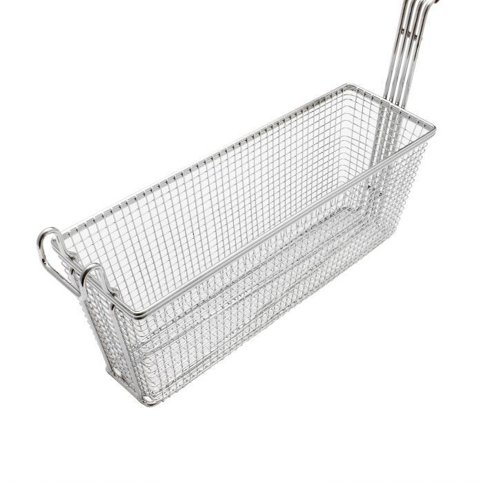 Thunder Group SLFB007 Nickel Plated Rectangular Fry Basket, 13 3/8 " x 4 3/8" x 5 1/2"