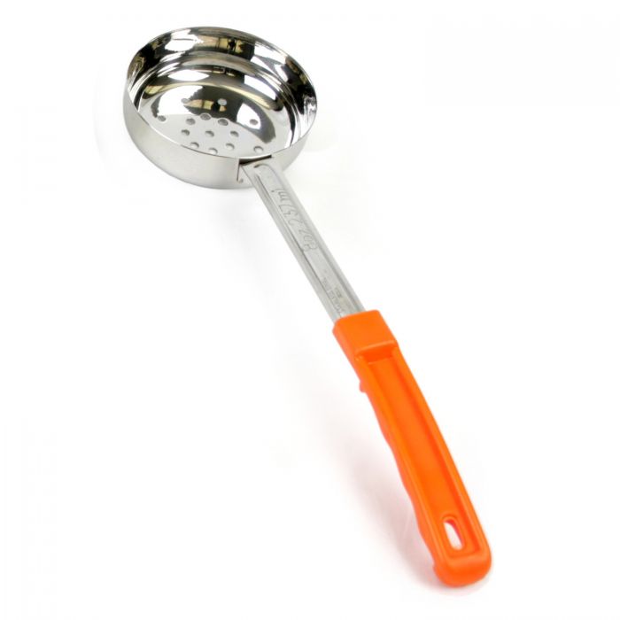 Thunder Group SLLD108P 8 oz. Orange Perforated Portion Spoon