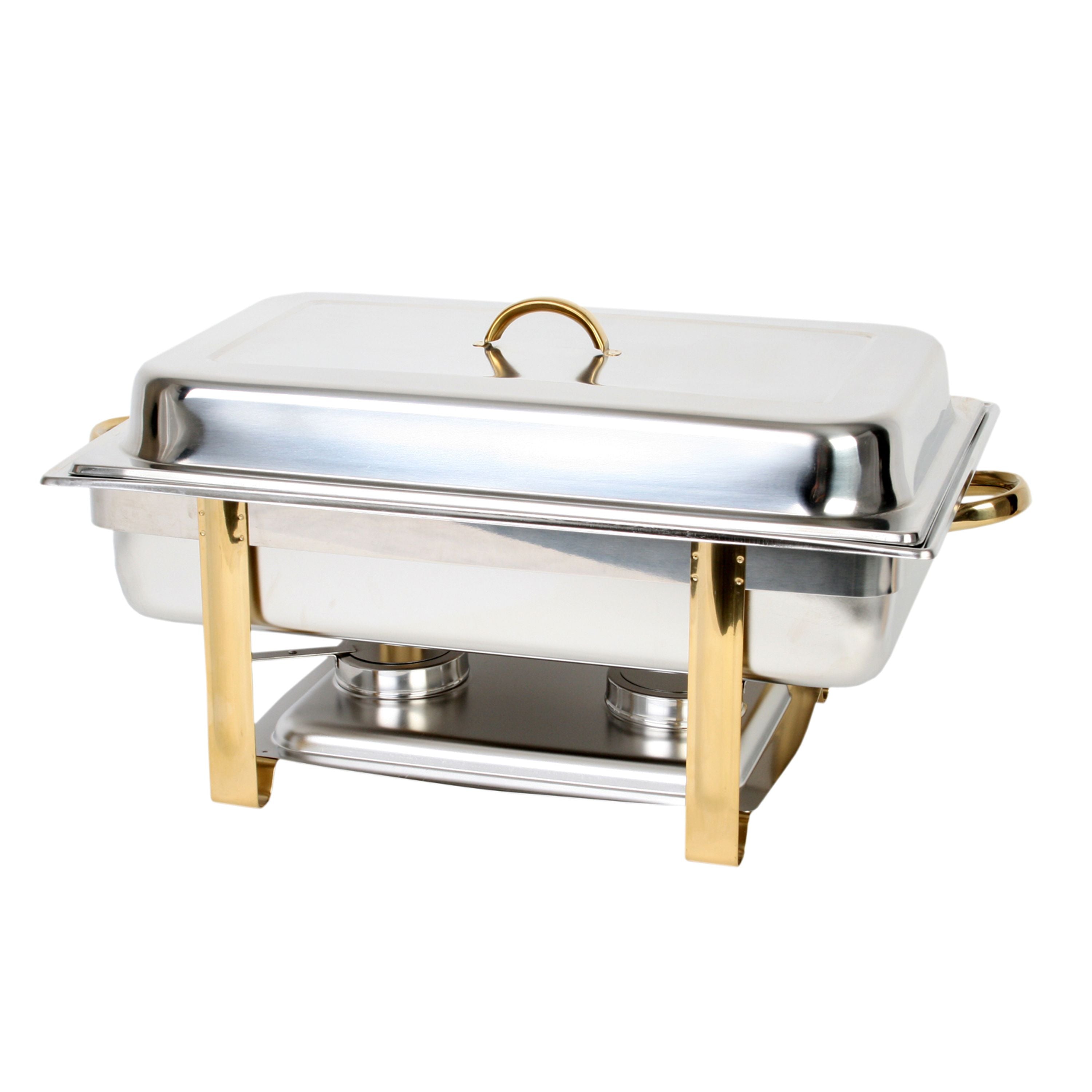 Thunder Group SLRCF0833GH 8-Quart Gold Accented Oblong Chafer