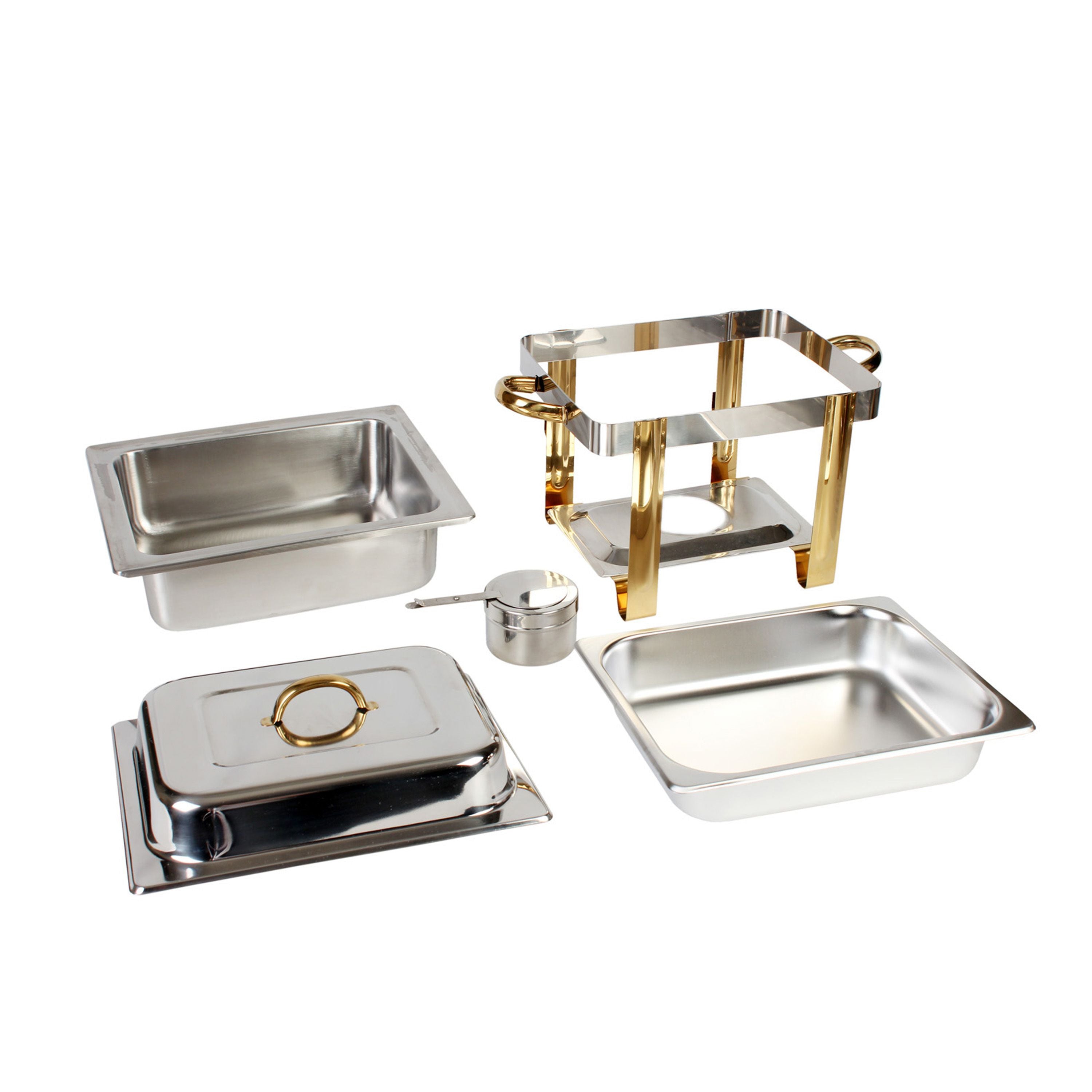 Thunder Group SLRCF0834GH 4-Quart Gold Accented Chafer