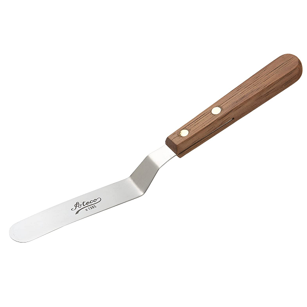 Ateco 1385 4 1/2" Offset Spatula with Wood Handle