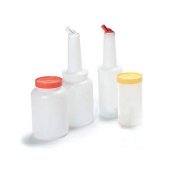 Royal Industries (ROY PB 2 WHT) 2 qt. Plastic Pourer Bottles, White - 6/Pack