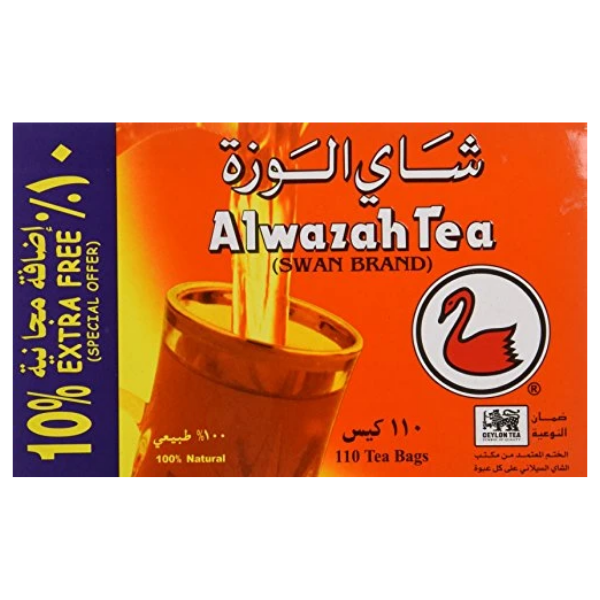 Alwazah Tea, 100% Pure Ceylon, 110-bags Pack of 2- Total of 220 Tea Bags