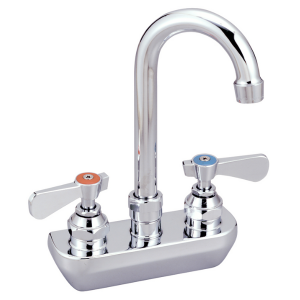 BK Resources (BKF-4SM-3G-G) 4" O.C. OptiFlow Splash Mount Faucet With 3.5" Gooseneck Spout