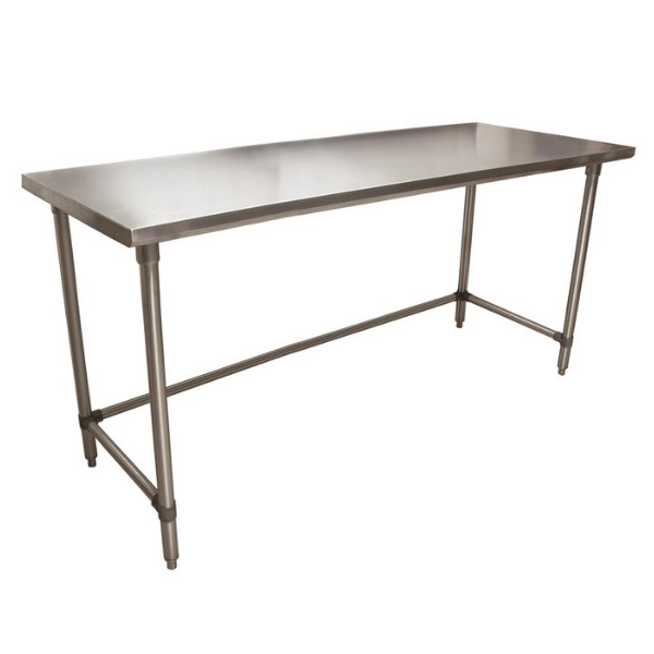 BK Resources (QVTOB-6024) 14 GA. T-304 60 X 24 Table Stainless Steel Open Base