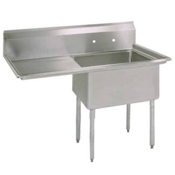 BK Resources 1 Compartment Sink 16 X 20 X 12D 18" LEFT DB