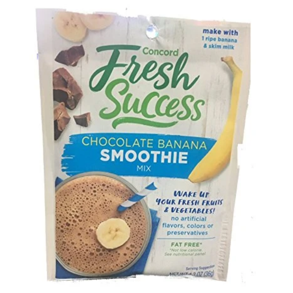 Concord Foods Chocolate Banana Smoothie Mix, 1.3 oz Pouch (VALUE Pack of 18 Pouches)