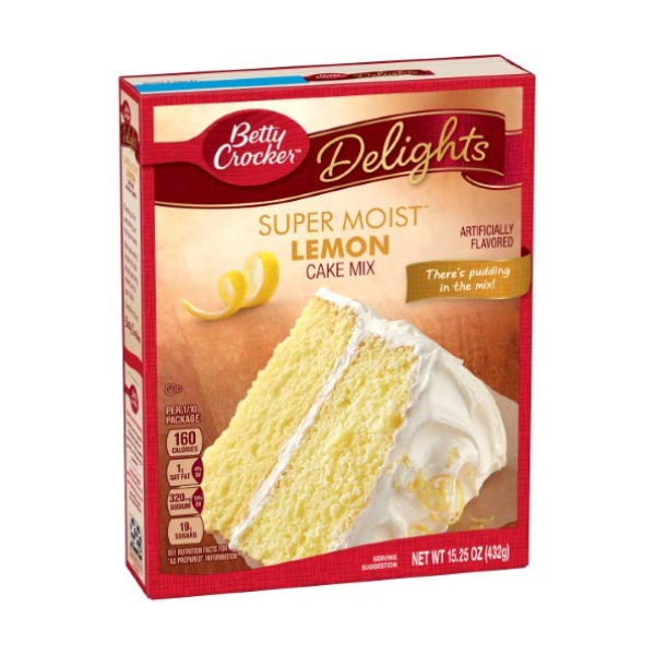 Betty Crocker Supermoist Cake Mix, Lemon (Pack of 2)