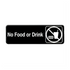 Royal Industries (ROY 394548) No Food Or Drink, 3" x 9" Sign