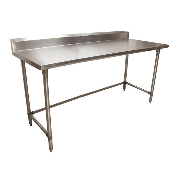 BK Resources (SVTR5OB-7230) 72" X 30" T-430 18 GA Table Stainless Steel 5" Riser Open Base