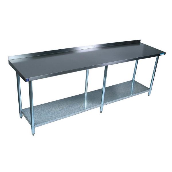 BK Resources (VTTR-8424) 84" X 24" T-430 18 GA Table Stainless Steel Top 1.5" Riser