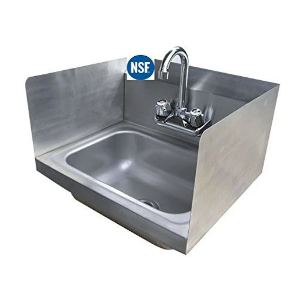 Stainless Steel Hand Sink with Side Splash - NSF - Commercial Equipment 12" X 12"