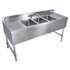 BK Resources 3 Compartment Underbar Sink 84"OAL 10X14X10D BOWLS SS