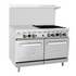 Migali-C-RO4-24GL-NG 4 Burner Range, 24” Griddle Left Side, (2) Ovens, Natural Gas