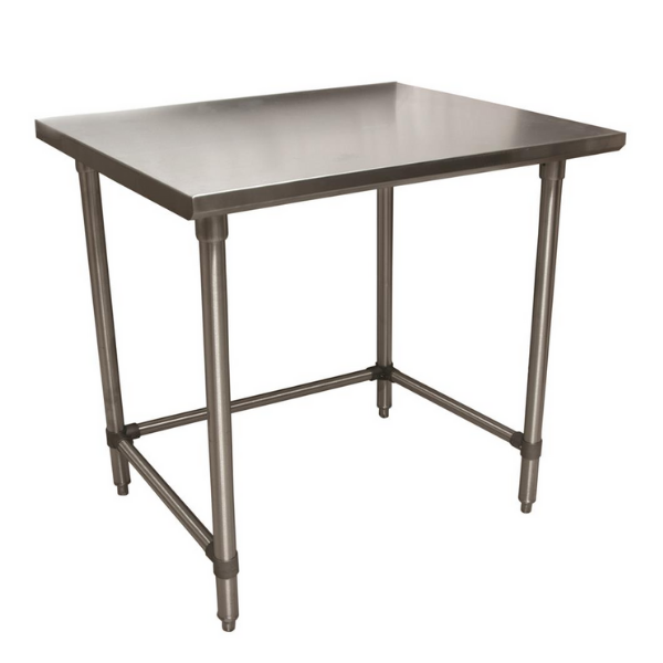 BK Resources (QVTOB-3624) 14 GA. T-304 36 X 24 Table Stainless Steel Open Base