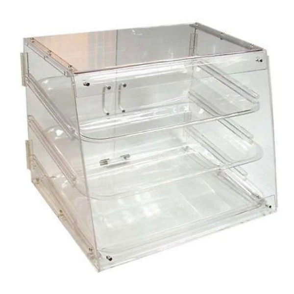 Update International APB-2117 Acrylic 3 Tray Display Cases Retail Donut, Pastry