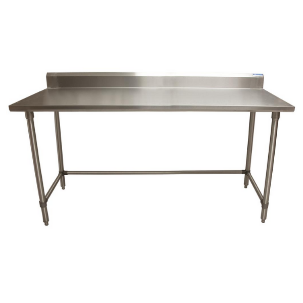 BK Resources (SVTR5OB-7230) 72" X 30" T-430 18 GA Table Stainless Steel 5" Riser Open Base