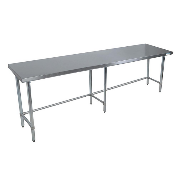 BK Resources (CTTOB-9630) 16 GA. T-304 96 X 30 Table Galvanized Open Base