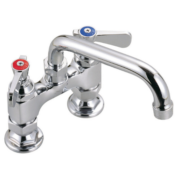 BK Resources (BKF4HD-18-G) 4" O.C. OptiFlow Deck Mount Faucet With 18" DJ Swing Spout