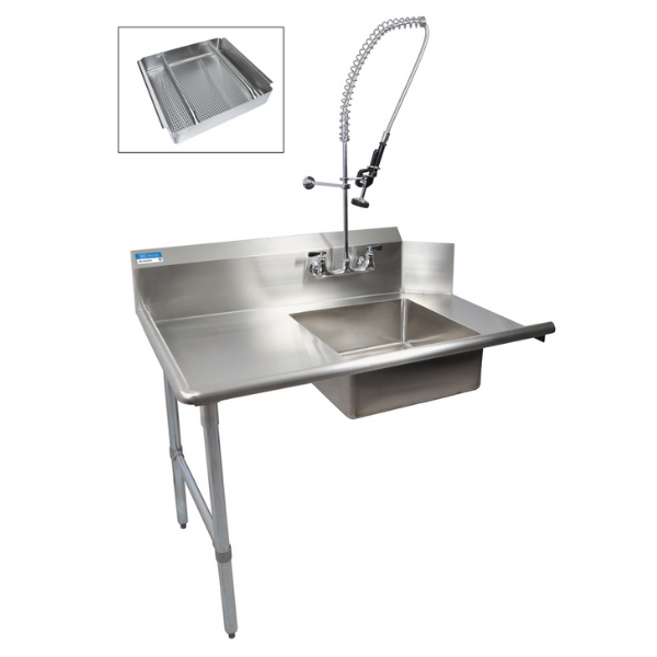 BK Resources (BKSDT-26-L-P3-G) 26" Soiled Dishtable Left Kit With Faucet