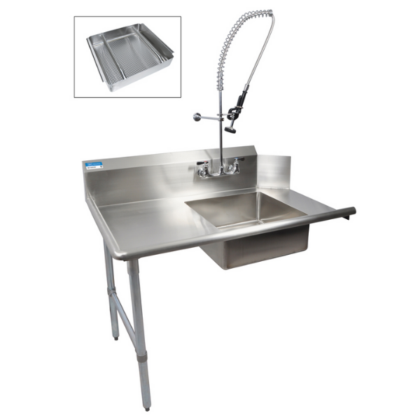 BK Resources (BKSDT-72-L-P3-G) 72" Soiled Dishtable Left Kit With Faucet