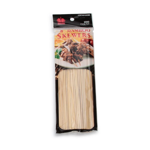 Royal Industries (BAM 8) 8" Bamboo Skewers - 100/Pack