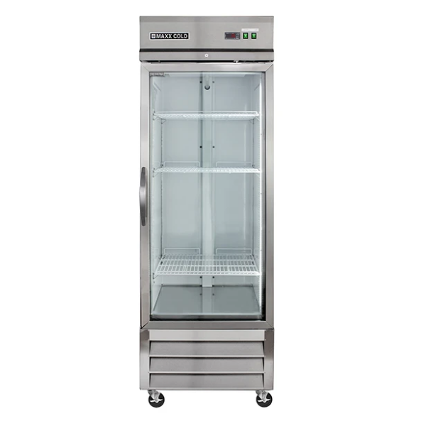 Maxx Cold MXCR-23GDHC Reach-In Refrigerator, Glass Door, Bottom Mount