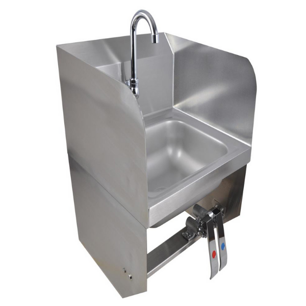 BK Resources (BKHS-W-SS-1-SS-BKKPG) SM Space Saver Hand Sink With Side Splashes