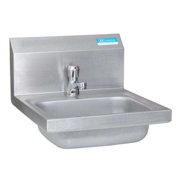 BK Resources (BKHS-D-1410-1MF) DM Hand Sink 1 Hole With Single Supply Metering Faucet