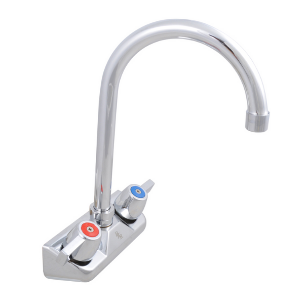 BK Resources (BKF-W-8G-G) 4" O.C. WorkForce Splash Mount Faucet With 8" Gooseneck Spout