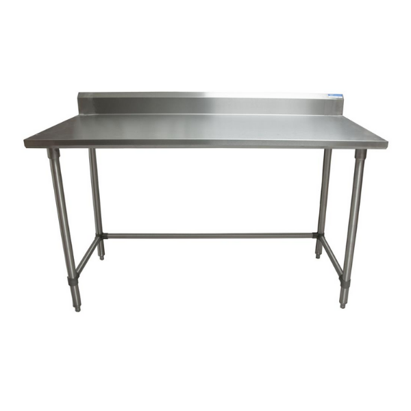 BK Resources (SVTR5OB-7224) 72" X 24" T-430 18 GA Table Stainless Steel 5" Riser Open Base