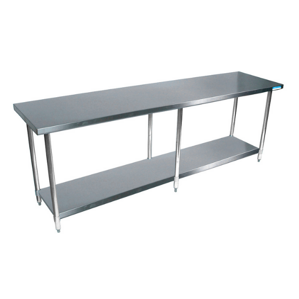 BK Resources (SVT-9630) 96" X 30" 18 GA. T-430 Stainless Steel Flat Top Work Table