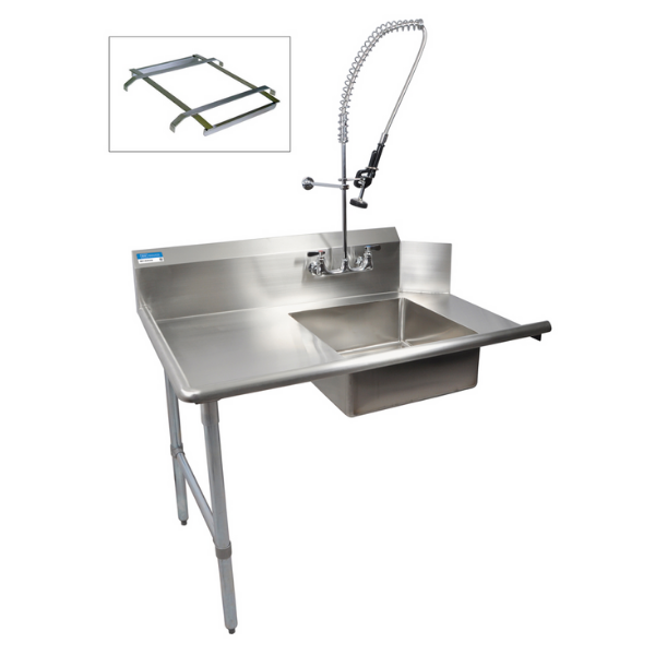 BK Resources (BKSDT-26-L-P2-G) 26" Soiled Dishtable Left Kit With Faucet