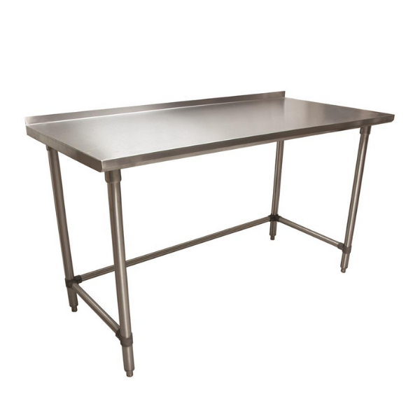 BK Resources (SVTROB-6030) 60" X 30" T-430 18 GA Table Stainless Steel 1.5" Riser Open Base