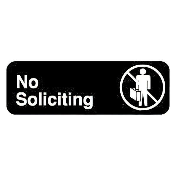 Royal Industries (ROY 394527) No Soliciting, 3" x 9" Sign