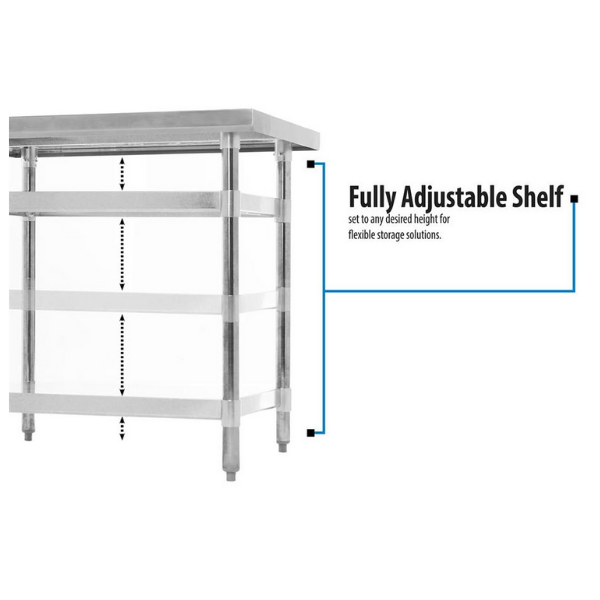 BK Resources (QVT-9630) 14 GA. T-304 96 X 30 Table Stainless Steel Base