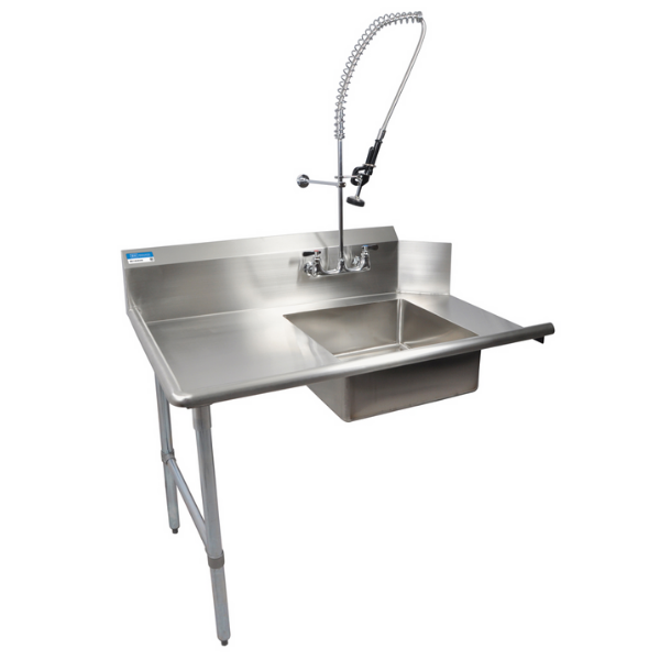 BK Resources (BKSDT-60-L-P-G) 60" Soiled Dishtable Left With Faucet