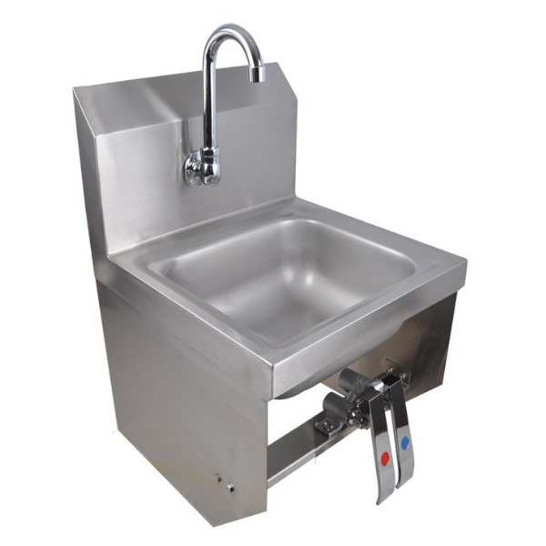 BK Resources (BKHS-W-SS-1-BKK-PG) SM Space Saver Hand Sink With Knee Valve Bracket