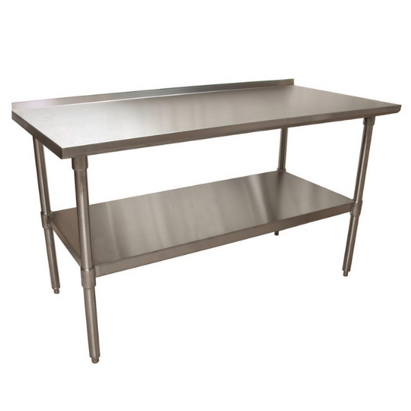 BK Resources (VTTR-6030) 60" X 30" T-430 18 GA Table Stainless Steel Top 1.5" Riser