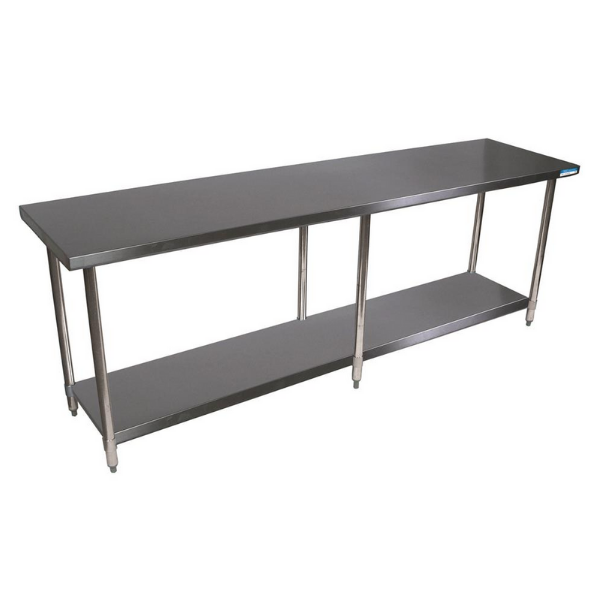 BK Resources (CVT-8430) 16 GA. T-304 84 X 30 Table 18 GA Stainless Steel Base