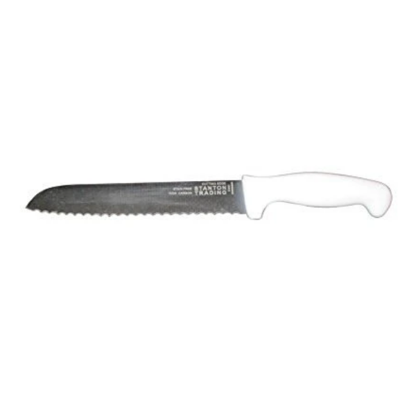 Stanton Trading KNV-BRDSER8-WH Serrated Wavy Edge Bread Knife, White