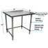 BK Resources (CVTOB-3636) 16 GA. T-304 36 X 36 Table Stainless Steel Open Base