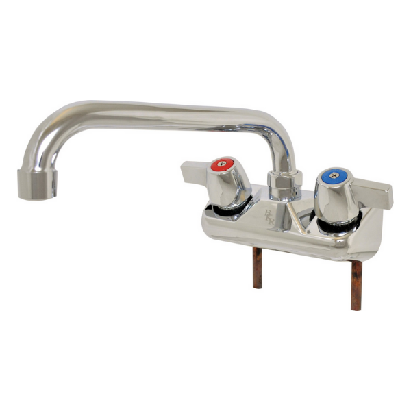 BK Resources (BKF-W2-6-G) 4" O.C. WorkForce Shallow Splash Mount Faucet With 6" Swing Spout