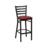 Royal Industries (ROY 9002 CRM) Ladder Back Metal Bar Stool, Crimson Seat