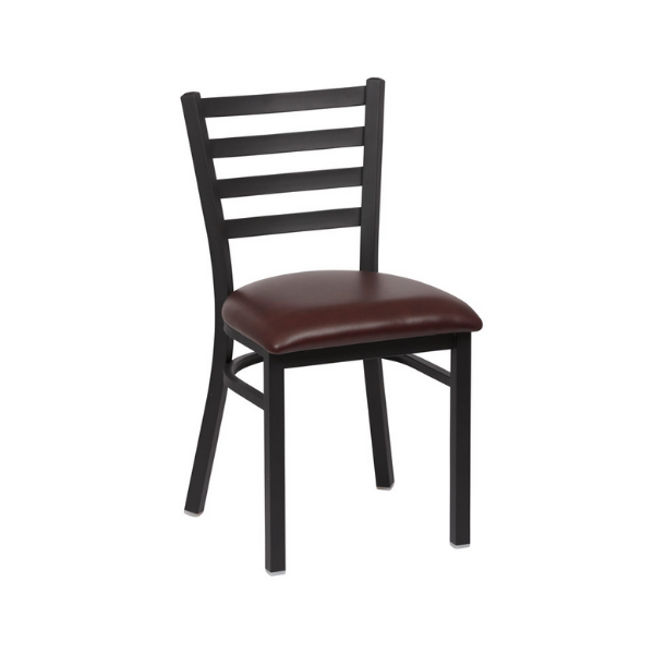 Royal Industries (ROY 9001 BRN) Ladder Back Metal Chair, Brown Seat