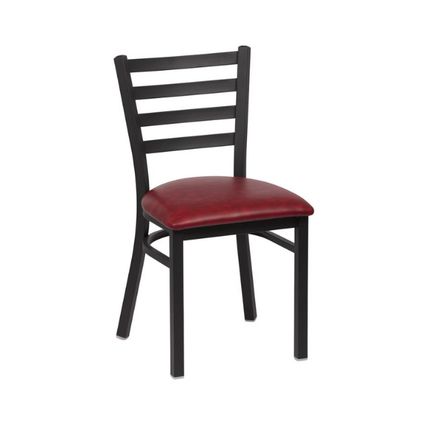 Royal Industries (ROY 9001 CRM) Ladder Back Metal Chair, Crimson Seat