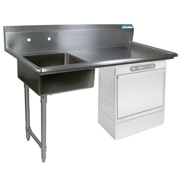 BK Resources (BKUCDT-50-L) 18 GA.SS 50" Left Side Undercounter Dishtable