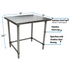 BK Resources (VTTOB-3624) 36" X 24" T-430 18 GA Stainless Steel Table Top Open Base