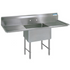 BK Resources 1 Compartment Sink 18 X 18 X 12D 2-18" DB With Stainless Steel Legs & Bracing